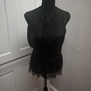 Temperley London Jacques black sleeveless top. US 6 (UK 10)